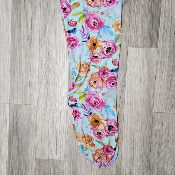 Gigi & Max Blue Floral Newborn Gown Colorful Knotted Bamboo - Picture 2 of 7